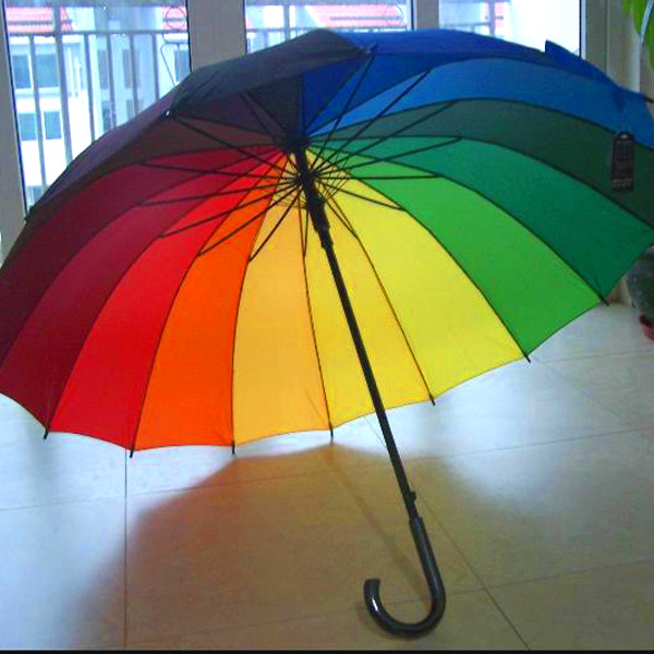 Custom Logo Rainbow Straight Umbrella