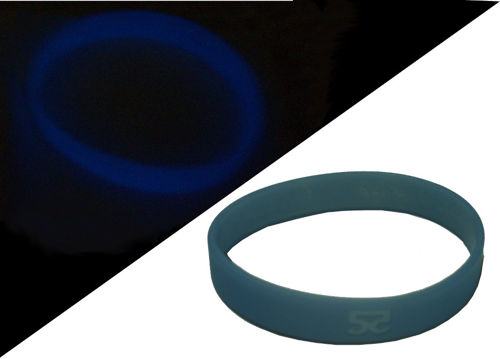 Blue Glow In The Dark Silicone Bracelet