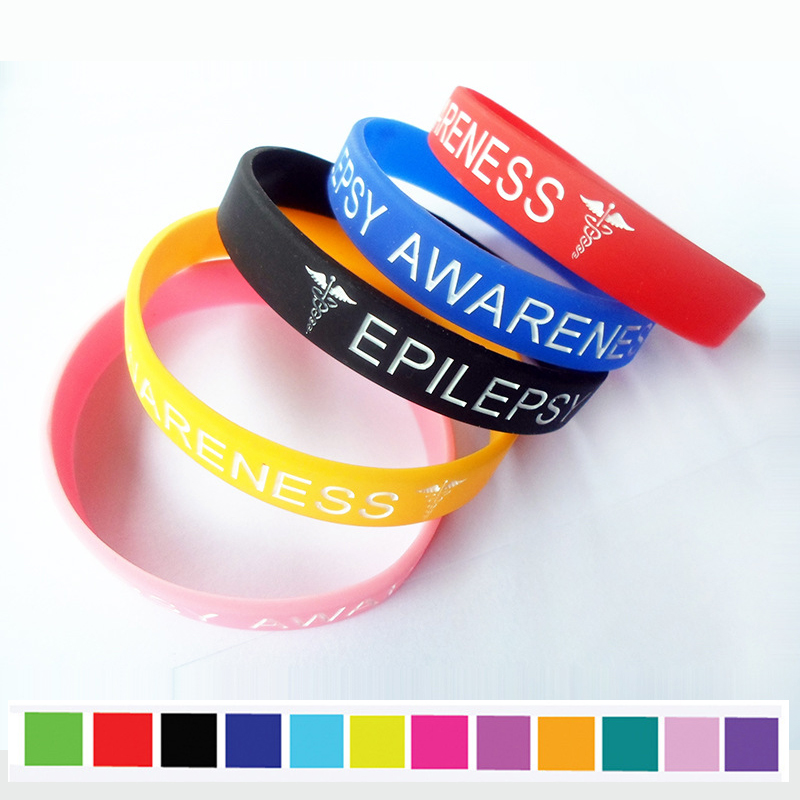 Rush Debossed Silicone Wristband With Color Filled