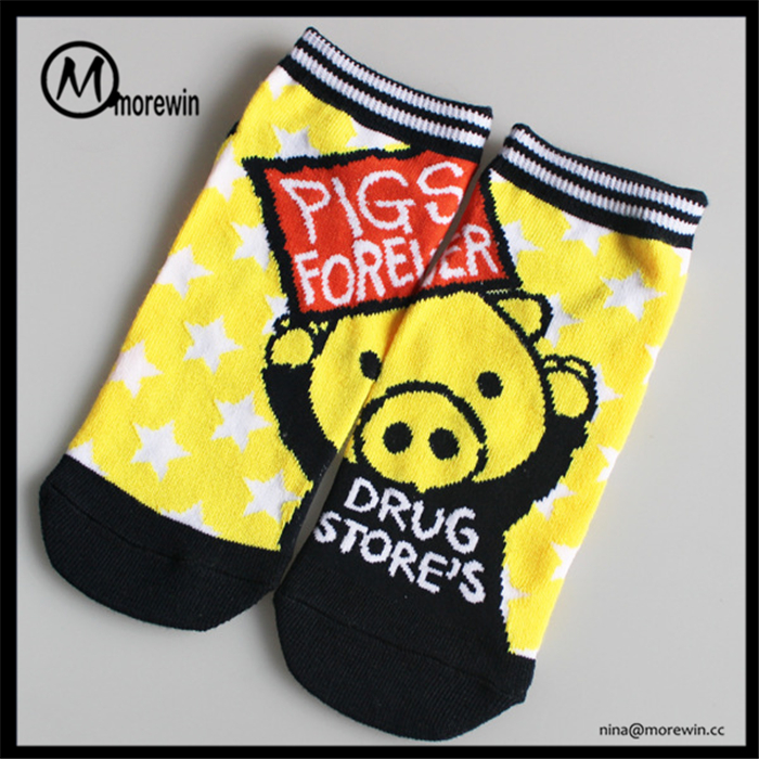 Morewin Cute Pig Cartoon Ankle Socks For Women Morewin Cute Pig Cartoon Ankle Socks For Women