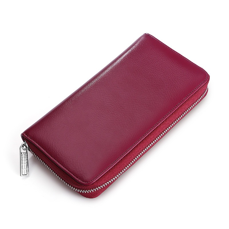 Rose Red RFID Leather Wallet