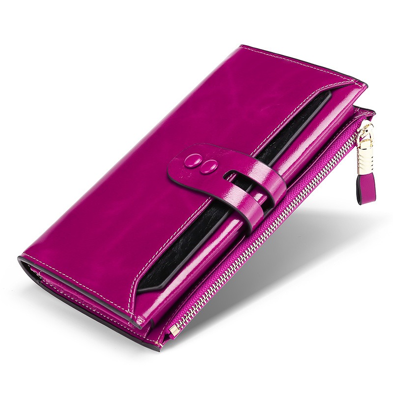 Women's RFID Leather Wallet (Purple)