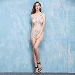 Transparent Sexy Mini Short Dress Real Silk See Through Show Girl Model
