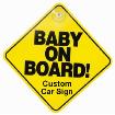 Baby On Board Car Window Sign With Sucker