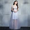 Long Beautiful Real Silk Dress Backless Transparent 3D Floral A-line
